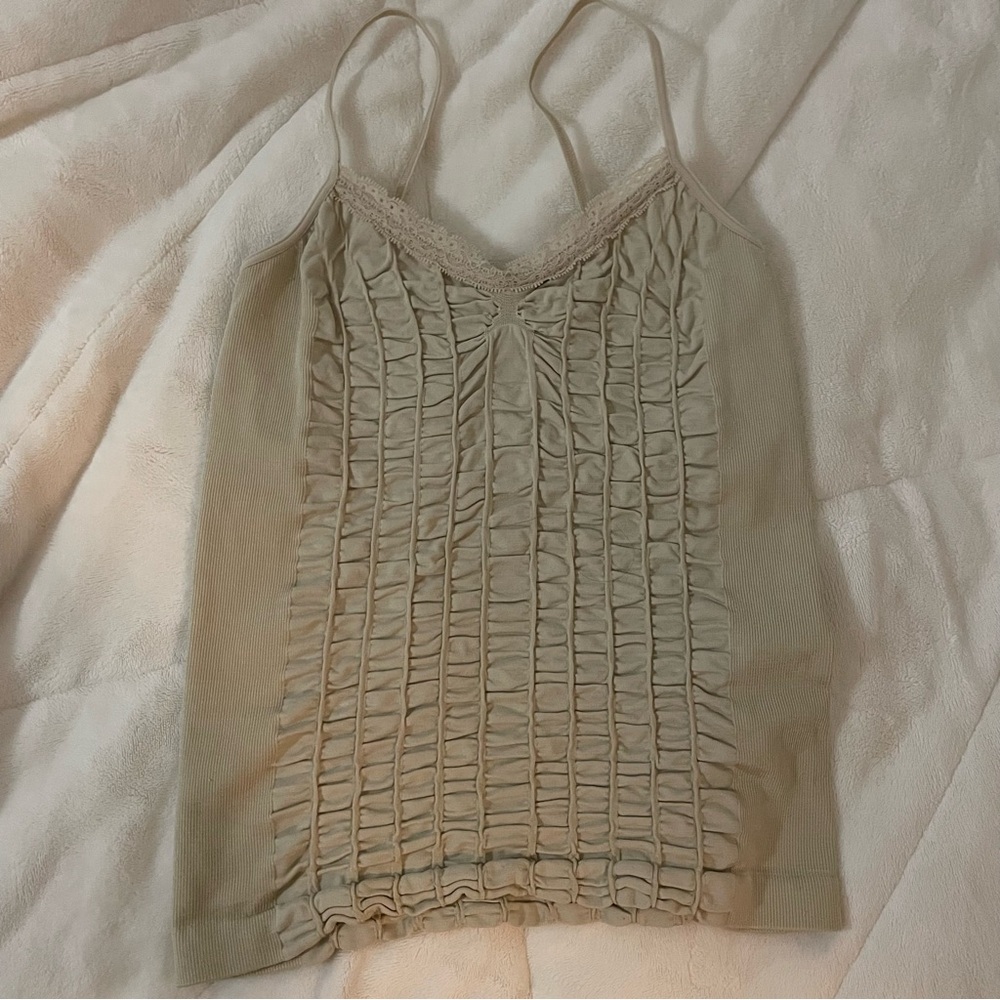 Bebe Beige Nude Ruched Women's Top M/L